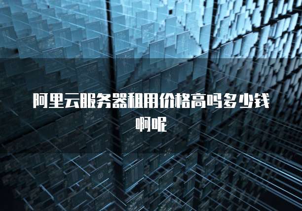阿里云服务器租用价格高吗多少钱啊呢