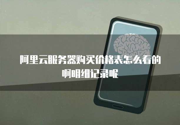 阿里云服务器购买价格表怎么看的啊明细记录呢