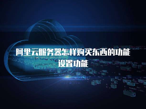 阿里云服务器怎样购买东西的功能设置功能