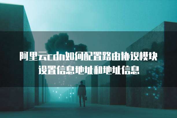阿里云cdn如何配置路由协议模块设置信息地址和地址信息
