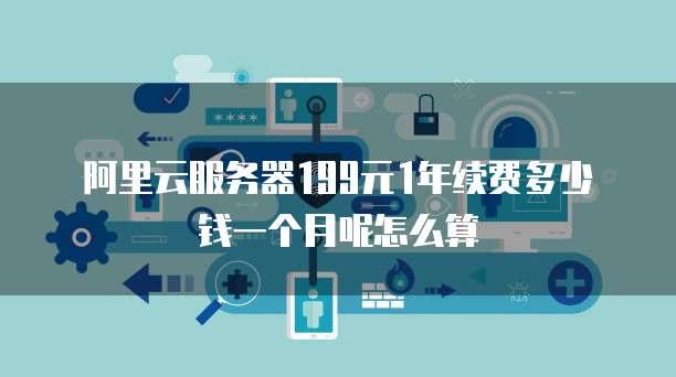 阿里云服务器199元1年续费多少钱一个月呢怎么算