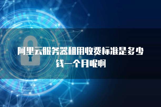 阿里云服务器租用收费标准是多少钱一个月呢啊