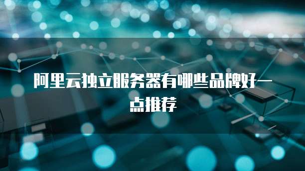 阿里云独立服务器有哪些品牌好一点推荐