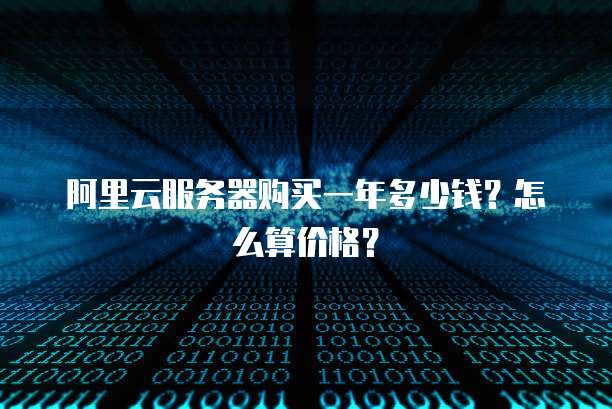 阿里云服务器购买一年多少钱?怎么算价格?