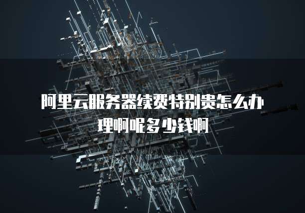 阿里云服务器续费特别贵怎么办理啊呢多少钱啊