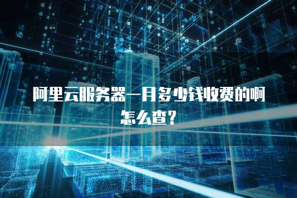 阿里云服务器一月多少钱收费的啊怎么查?