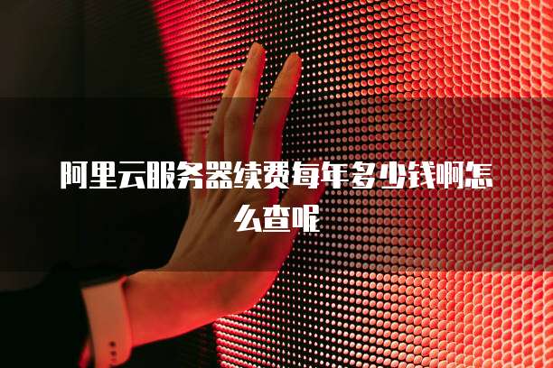 阿里云服务器续费每年多少钱啊怎么查呢