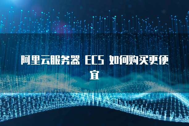 阿里云服务器 ECS 如何购买更便宜