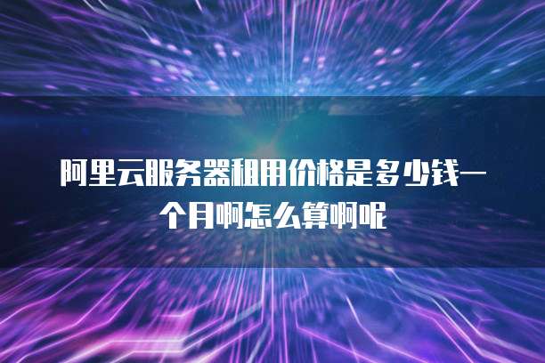 阿里云服务器租用价格是多少钱一个月啊怎么算啊呢