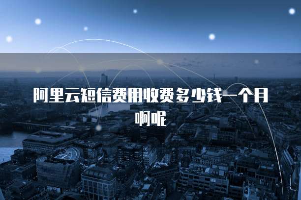 阿里云短信费用收费多少钱一个月啊呢