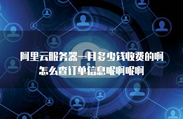 阿里云服务器一月多少钱收费的啊怎么查订单信息呢啊呢啊