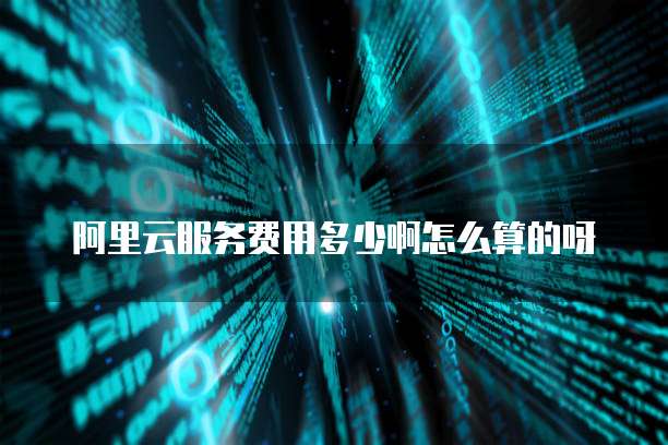 阿里云服务费用多少啊怎么算的呀