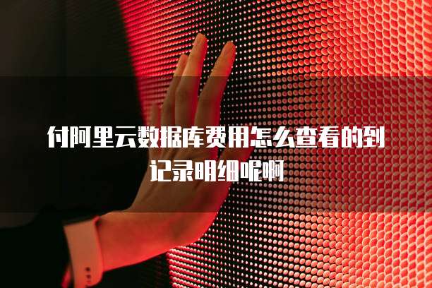 付阿里云数据库费用怎么查看的到记录明细呢啊
