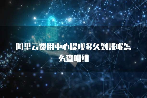 阿里云费用中心提现多久到账呢怎么查明细