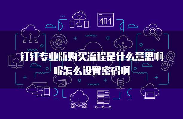 钉钉专业版购买流程是什么意思啊呢怎么设置密码啊