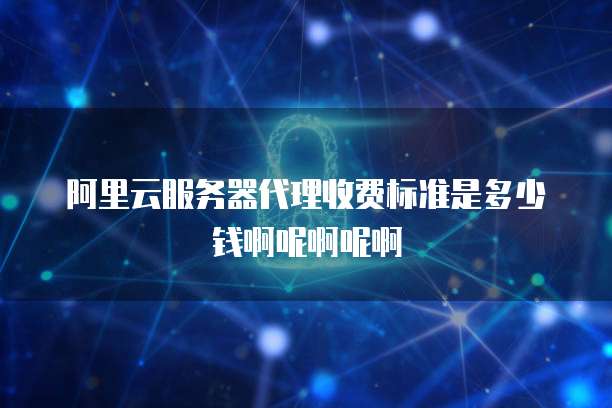 阿里云服务器代理收费标准是多少钱啊呢啊呢啊