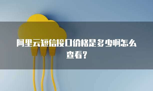 阿里云短信接口价格是多少啊怎么查看？