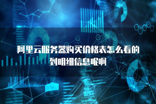 阿里云服务器购买价格表怎么看的到明细信息呢啊