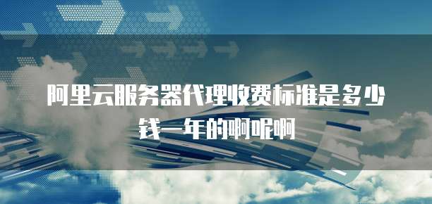 阿里云服务器代理收费标准是多少钱一年的啊呢啊