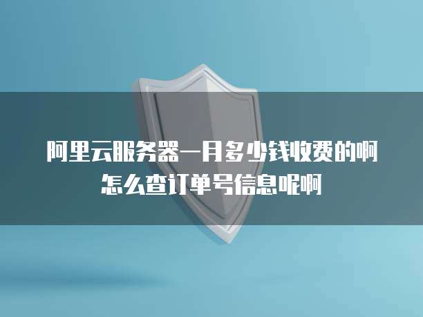阿里云服务器一月多少钱收费的啊怎么查订单号信息呢啊
