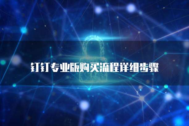 钉钉专业版购买流程详细步骤