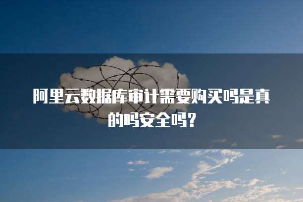 阿里云数据库审计需要购买吗是真的吗安全吗?