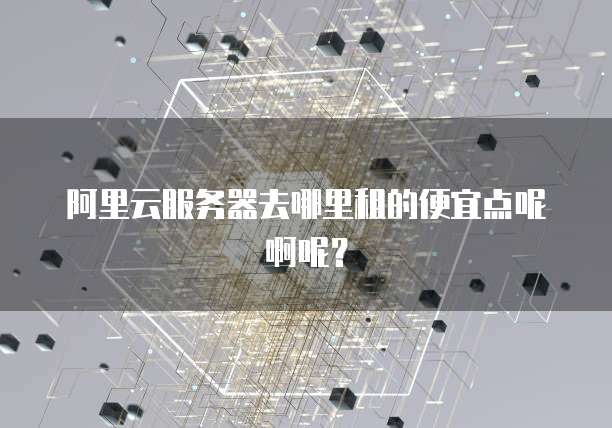 阿里云服务器去哪里租的便宜点呢啊呢?