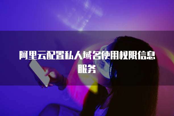 阿里云配置私人域名使用权限信息服务