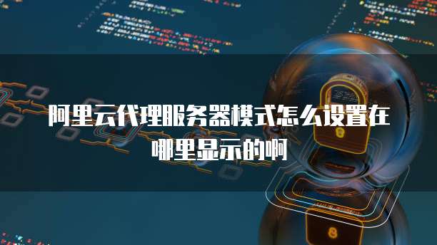 阿里云代理服务器模式怎么设置在哪里显示的啊