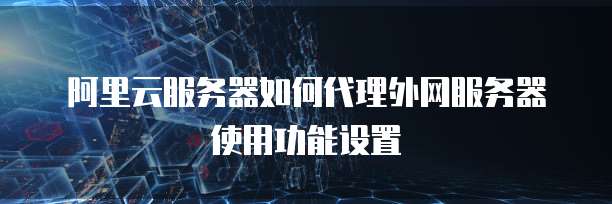 阿里云服务器如何代理外网服务器使用功能设置