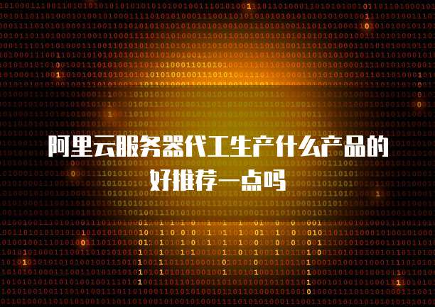 阿里云服务器代工生产什么产品的好推荐一点吗