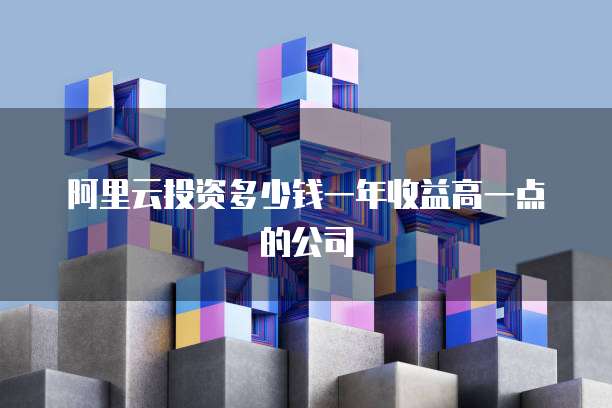 阿里云投资多少钱一年收益高一点的公司