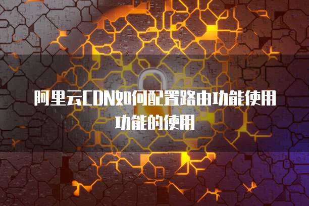 阿里云CDN如何配置路由功能使用功能的使用