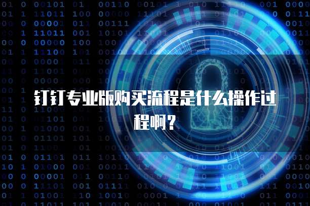 钉钉专业版购买流程是什么操作过程啊?