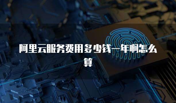阿里云服务费用多少钱一年啊怎么算