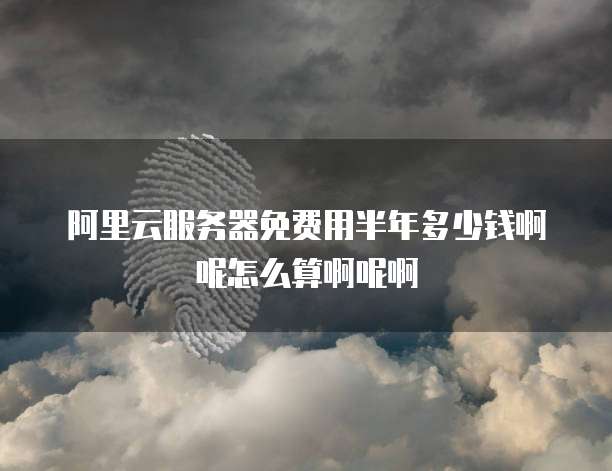 阿里云服务器免费用半年多少钱啊呢怎么算啊呢啊
