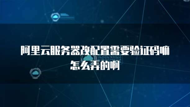 阿里云服务器改配置需要验证码嘛怎么弄的啊