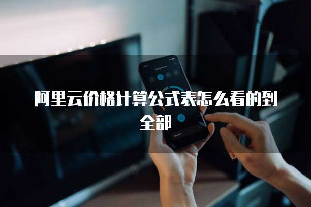阿里云价格计算公式表怎么看的到全部