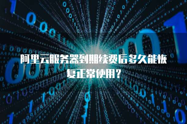 阿里云服务器到期续费后多久能恢复正常使用?