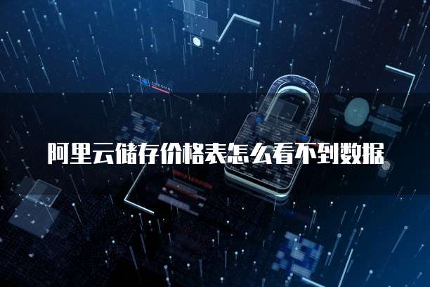 阿里云储存价格表怎么看不到数据