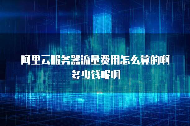 阿里云服务器流量费用怎么算的啊多少钱呢啊