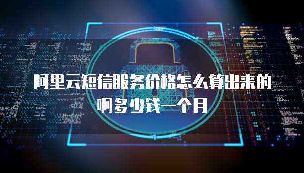 阿里云短信服务价格怎么算出来的啊多少钱一个月