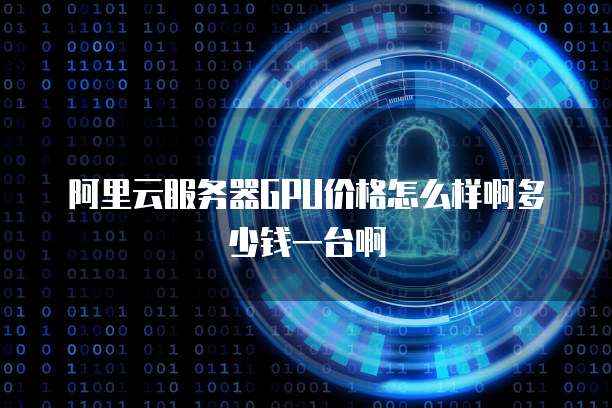 阿里云服务器GPU价格怎么样啊多少钱一台啊