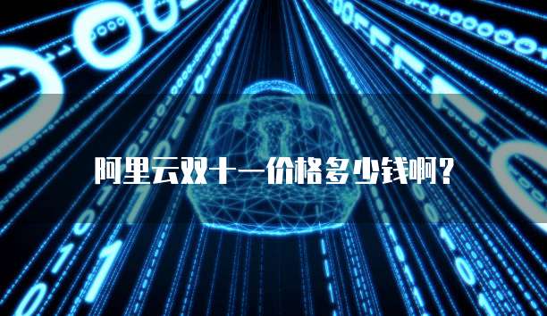 阿里云双十一价格多少钱啊?