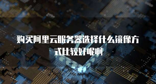 购买阿里云服务器选择什么镜像方式比较好呢啊