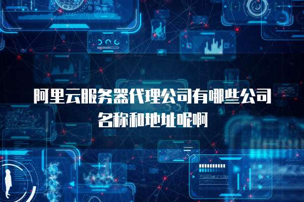 阿里云服务器代理公司有哪些公司名称和地址呢啊