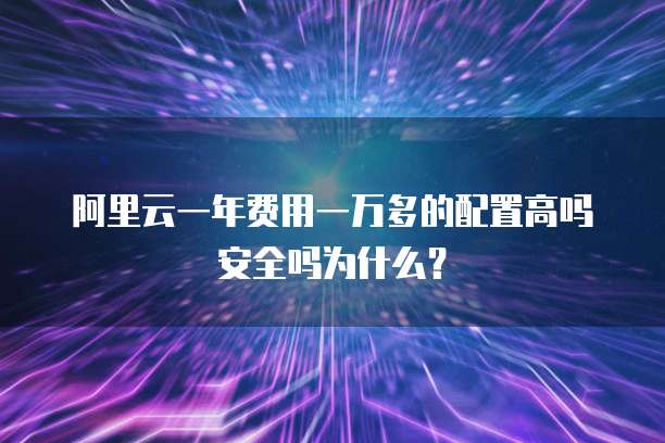 阿里云一年费用一万多的配置高吗安全吗为什么?