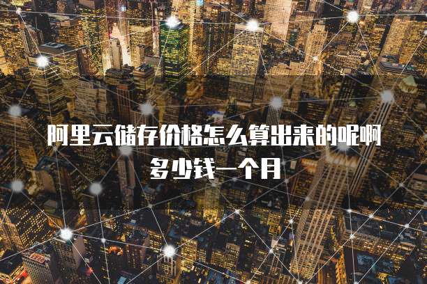 阿里云储存价格怎么算出来的呢啊多少钱一个月