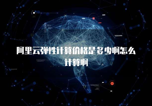 阿里云弹性计算价格是多少啊怎么计算啊