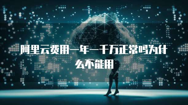 阿里云费用一年一千万正常吗为什么不能用